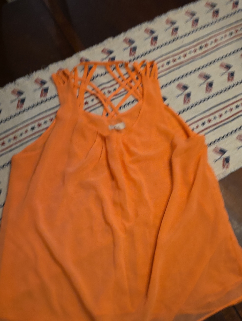 Women’s Orange Strappy Tank Top
